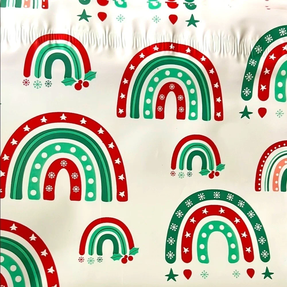 15 Christmas Rainbow Mailers, 7.5 X 10, Red Green Mailers, BUY NOW PRICE